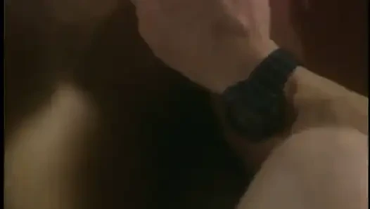 Blonde with Shaved Pussy Fucked by Muscular Stud on Couch Indoors at Night