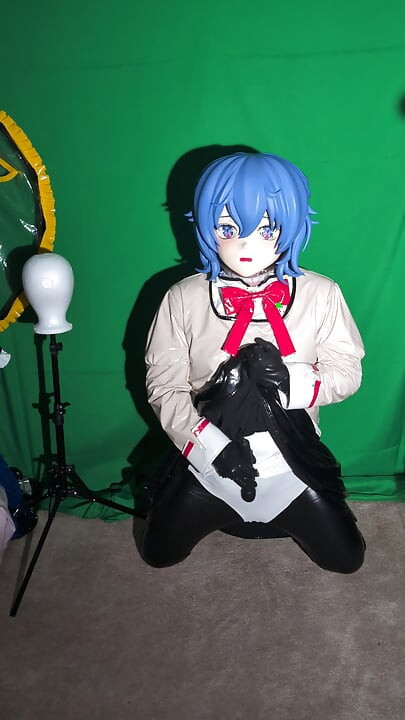 PVC Kigurumi Cosplayer Madoka Uniform Vibrator and Breathplay