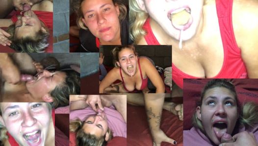 Menina uruguaia - compilação de gozadas no rosto e na boca