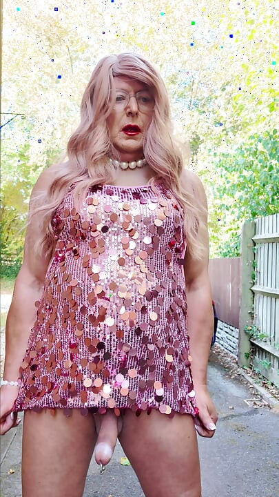 Sexy Crossdresser kellycd2022 in my pink sequin little dress and shiny pink panties