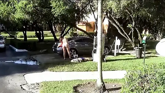 Dicker arsch, bikini-MILf madisin lee fickt nach der autowäsche