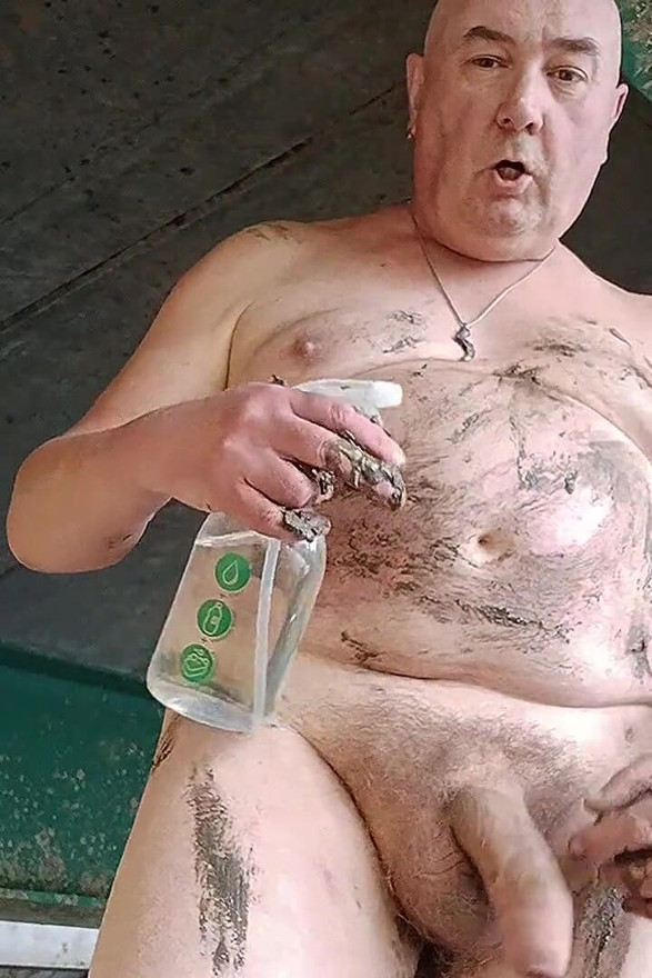 Chubby Master Pig Pascal Jerk off with Mud