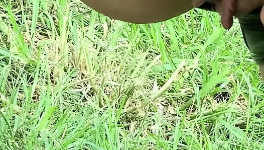 Farmers neighbor, pissing outdoors gets pee on titties