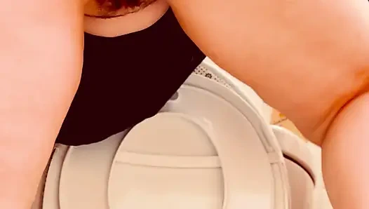 Pissing different ways around the bathroom