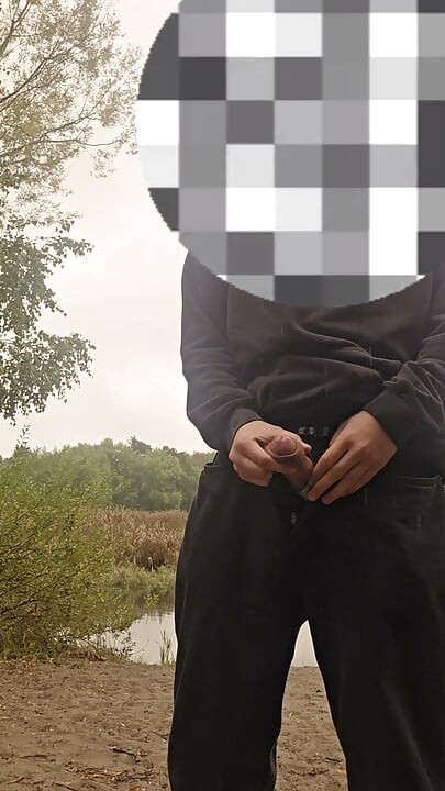 Teen Risky Outdoor Jerking (almost caught)