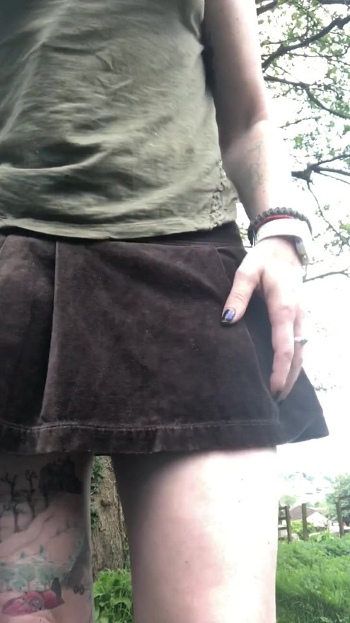 Public butt hole and pussy gaping play after taking my panties off en route home whilst wearing my new mini skirt | Clip 1
