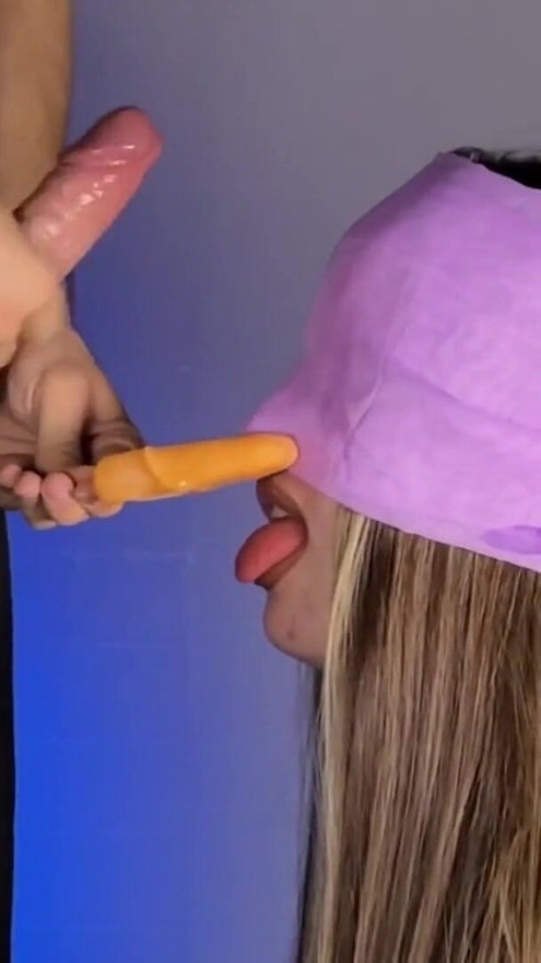 ICE CREAM GAME COMPILATION. Stepsis getting a Huge CUMSHOT on her Face during the Taste Game | Clip 1