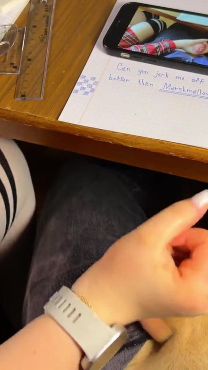 HIGH SCHOOLGIRL Jerking Off BETTER than Marshmallow Sweet under the table | Clip 1