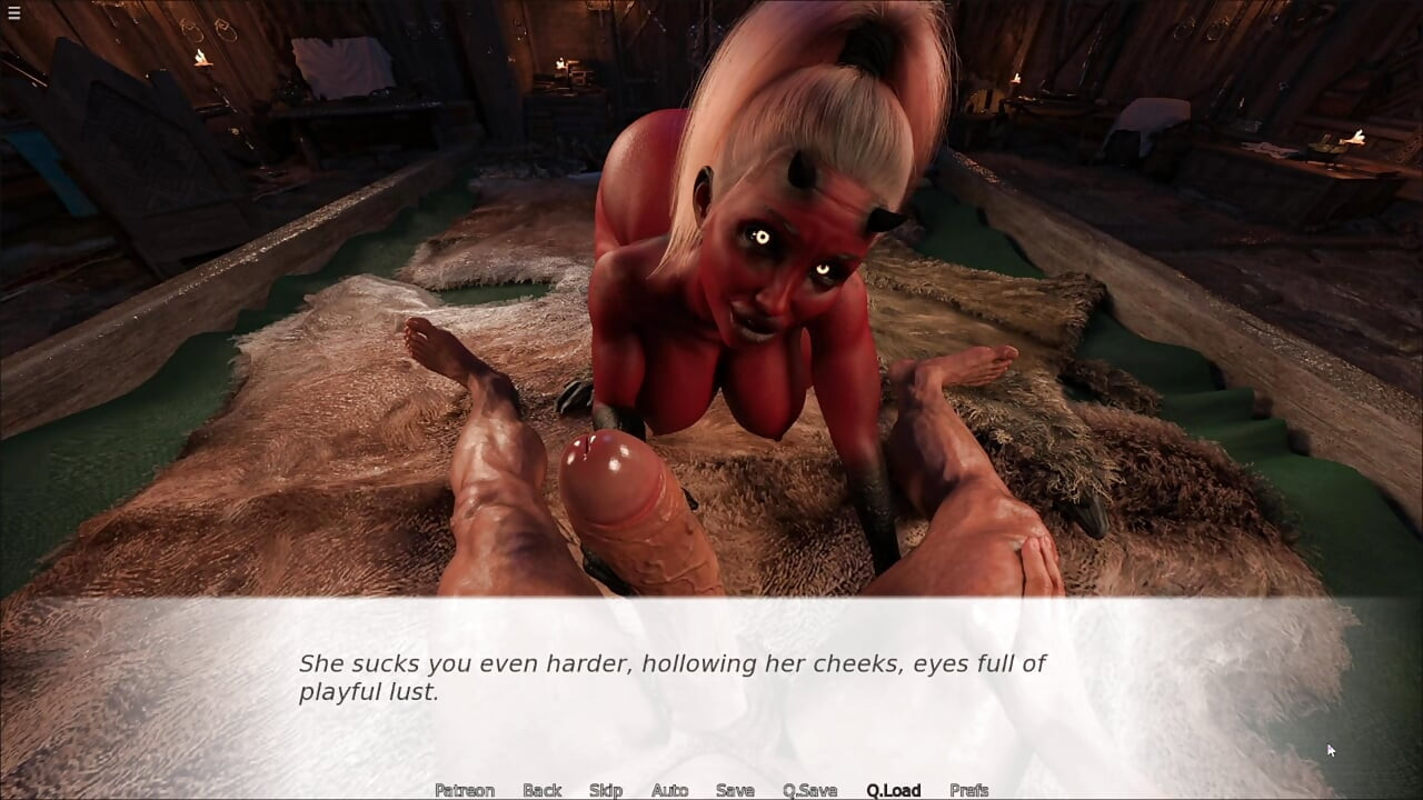 BBW Red Skin Evil Girl Riding Monster Cock And Giving Deepthroat Blowjob