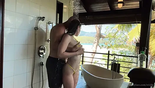 I'm paying for my vacation using my tight pussy and deep throat