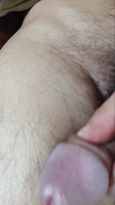 A big beautiful penis twitches from excitement, it flows, the angle is very close, the view is from above! He wants a naughty charming cat!