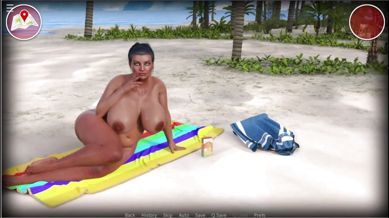 Fat Sluts On The Sun - Game Guy Fucks Milf On The Beach With Big Tits Girlfriend Swallows His Cum