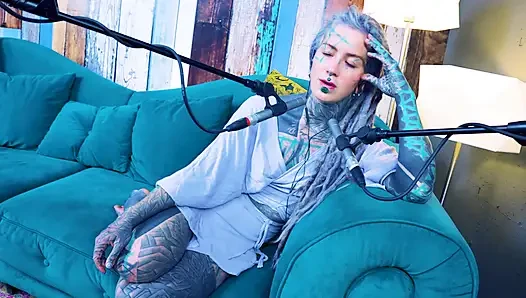 I talk about S - Shame - ASMR podcast SFW talking goth skinny girl dreadlocks tattoo model inked girl