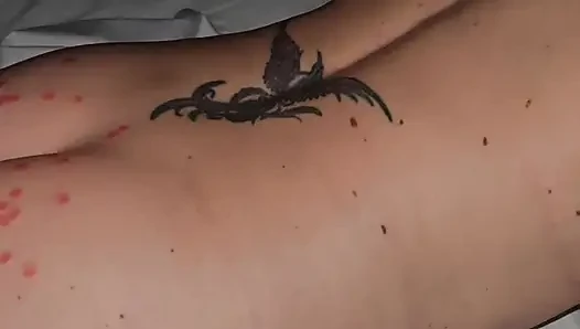 He drips wax on my ass and then cums on my pussy to cool me off!