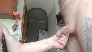 I fill my mother-in-law's mouth with cum after a blowjob 1