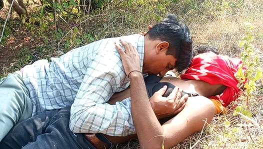 Indian Threesome Shemale - a young Shemale roaming the in the forest and young man so she makes love with great Sex