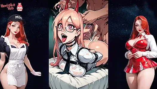 2D хентай с сексуальной сучкой Power. Он готов трахать кого угодно, в любое время, вместо того, чтобы работать.