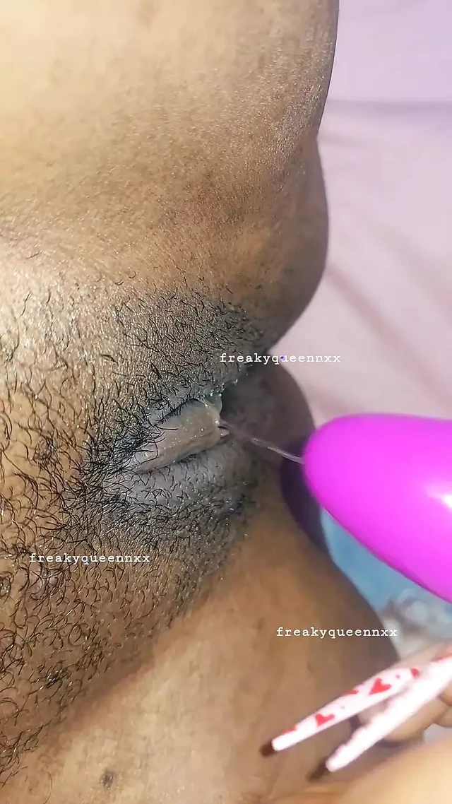 Solo Ebony masturbating with my vibrator and cum all over