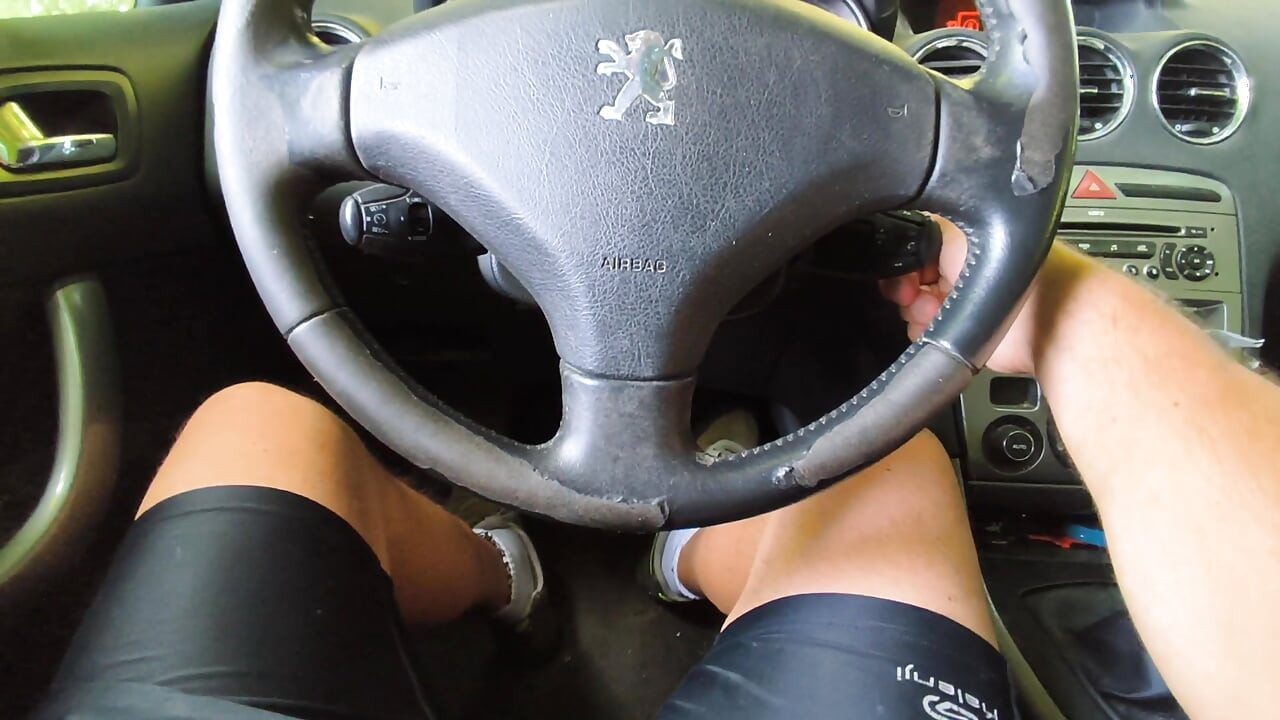Masturbation in the car in nature