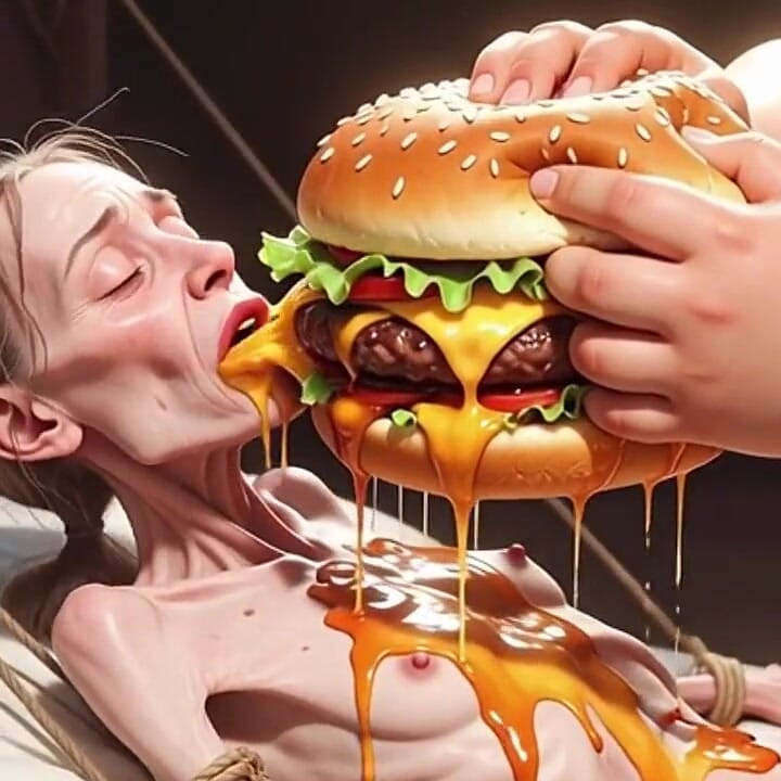 Menina extremamente magra alimentada por ssbbw maciço - contraste extremo de feederismo
