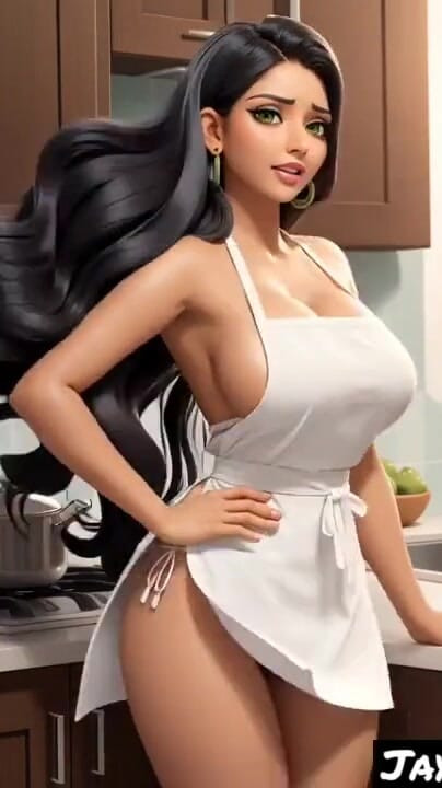 Jaya Anjali have fun in her kitchen (Ai model) | Clip 1