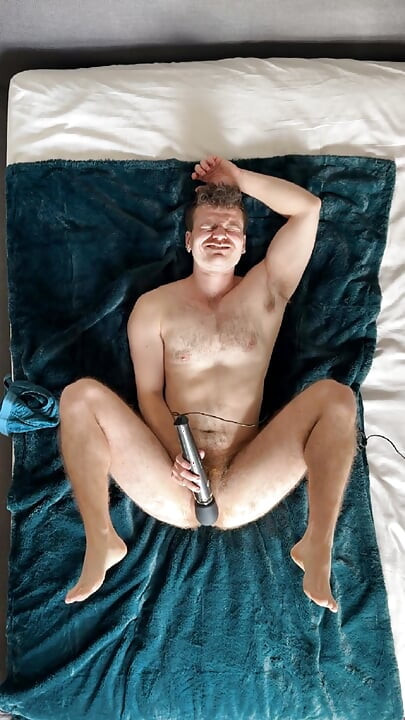 Ceiling View While I Cum and Squirt with Big Powerful Vibrator