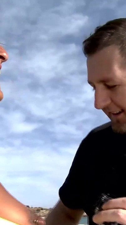 Thrilling moment from "Seducing such an attractive chick is a daunting task but the guy does it successfully"