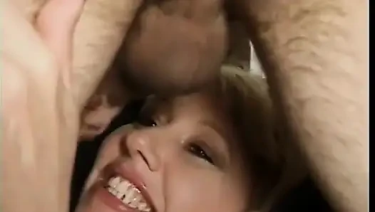 Mature kinky blonde is fucked by tattooed guy and gets a mouthful of jizz