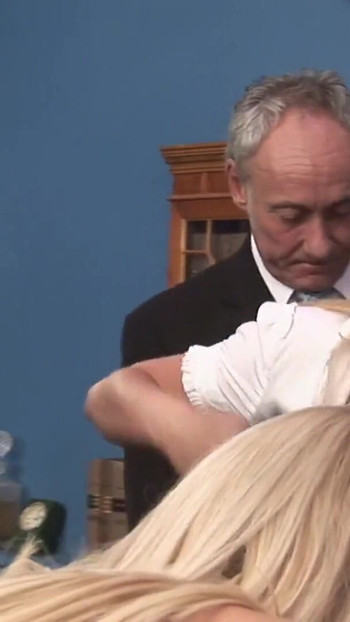 Must-share moment from "Hot ladies in stockings fuck some dudes on an office desk"