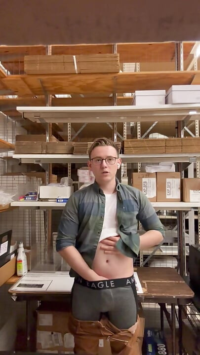 Playing in the stockroom