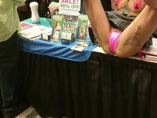 Kimberly chi strips panties at AVN 2019