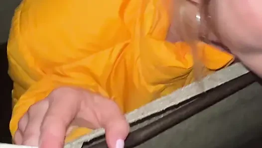 MILF smoking and getting fucked outside