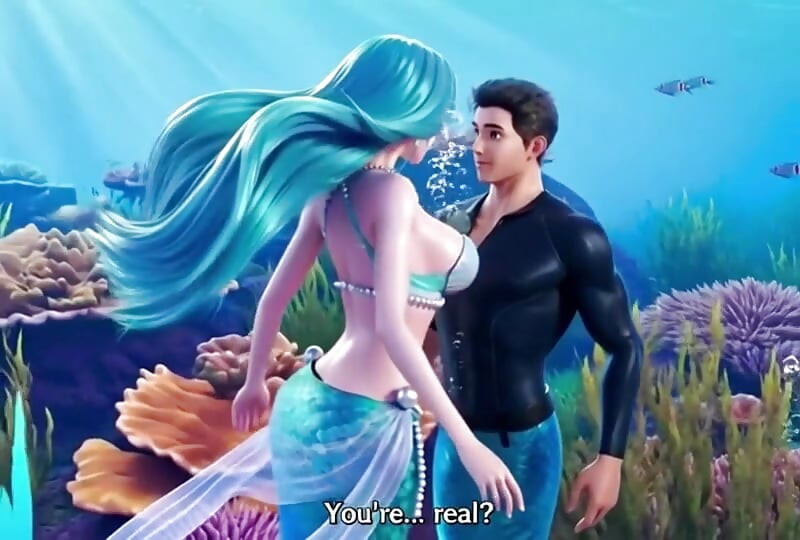 Underwater fantasy where a diver discovers a mesmerizing mermaid