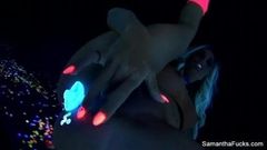 Samantha gets off in this super hot black light solo