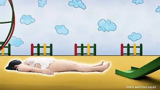 Beyaz iç çamaşırlı bayan kalamar egzersizleri