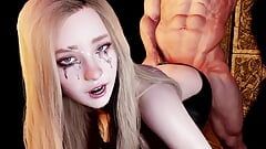 Blond flickvän röv borrar i en fängelsehåla - 3D porr kort klipp