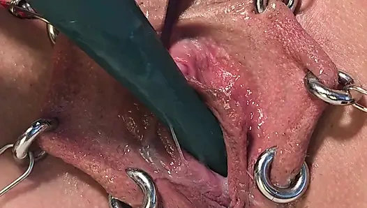 Dripping creampie orgasm of my pierced pussy