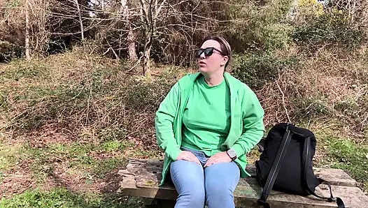 Desperate Outdoor Wetting Jeans on the Public Trail