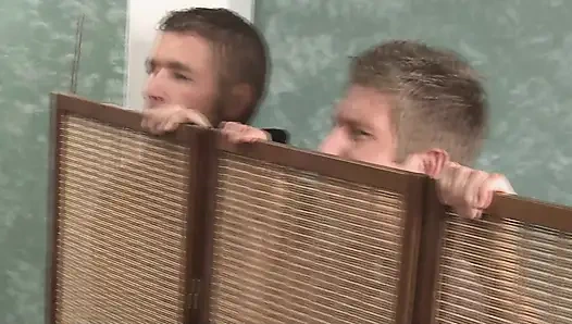 Two beautiful babes gets fucked by two hard cocks on the sofa