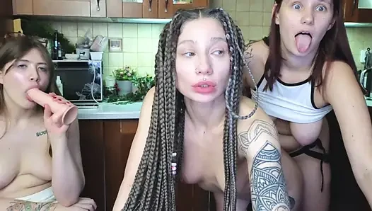 tin. young students fuck hard with a strap-on