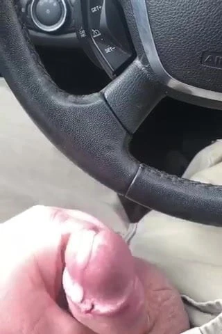 Stroking my Cock and Shooting my Cum While I drive