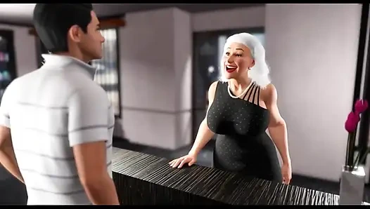 70-jährige Frau sexy und junge Friseurin