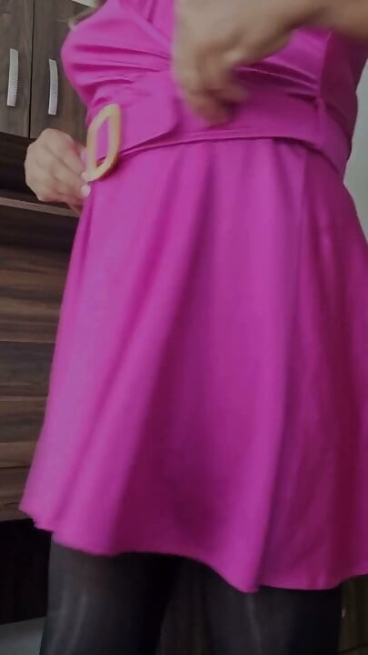 Sexy ondeugende dames roze jurk