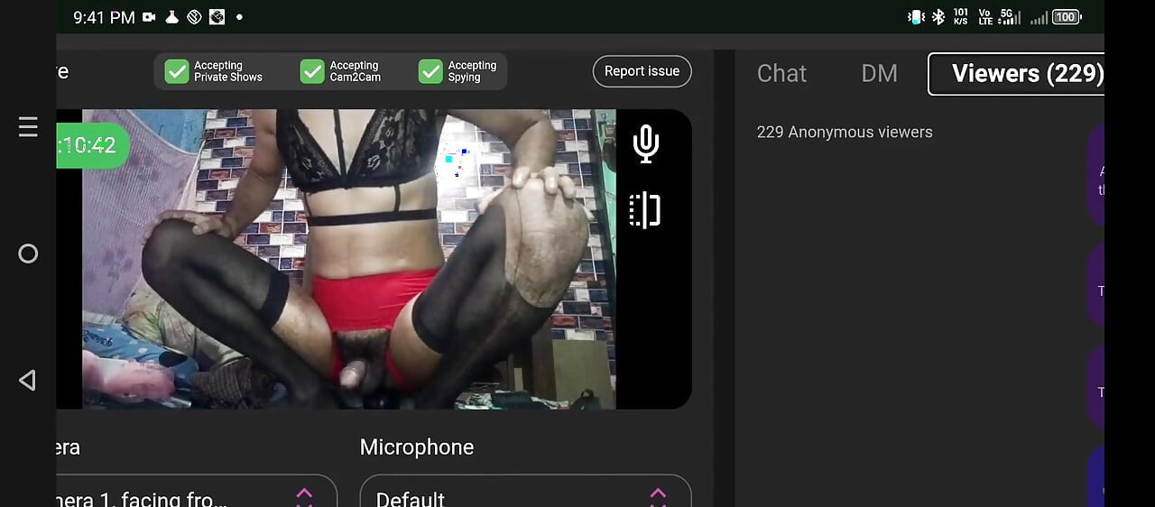 Sissy Boy Lingeire Red Underwear Black Bra, Big Black Monster Dildo Deep Inside, Squirting in Cup. Webcam Show, Assam93