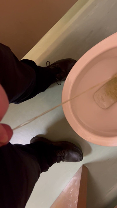 Quick piss in the only office toilet left the door open