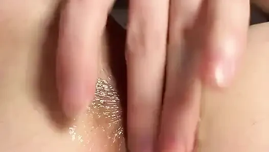Extreme Close up Wet Asshole Fingering - Black Stockings & Dirty Russian Talk