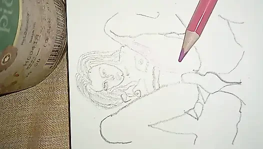 Kakakku yang asli menggambar seni india hot adik