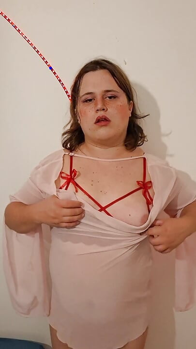 Sweet tgirl undressing for you