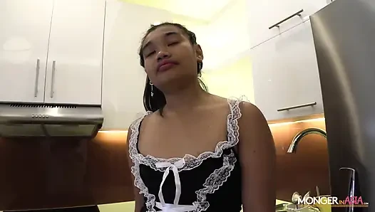 Desperate Filipino maid fucks boss to cover a bills