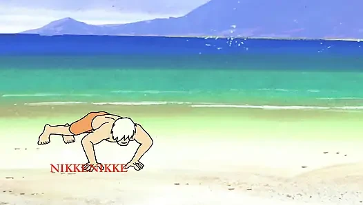 Hentai, Lucas the muscular surfer mercilessly, fucks his girlfriend non-stop on the beach